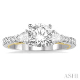 1/2 ctw Diamond Semi-Mount Engagement Ring in 14K White and Yellow Gold